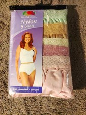 Package Of Size 8 vintage fruit of the loom 100% nylon panties w/tags  Wide Lace