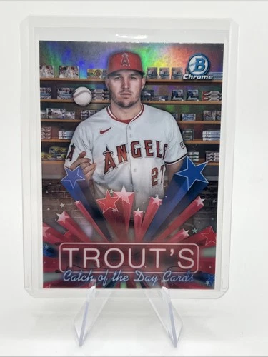 2025 BOWMAN BASEBALL CHROME MIKE TROUT CATCH OF THE DAY CARDS INSERT #HS-6