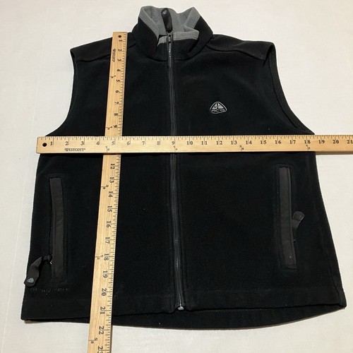 Vintage Nike ACG 2 Thermal Layer Vest Youth Large (12-14) Black Fleece Full Zip - Picture 3 of 5
