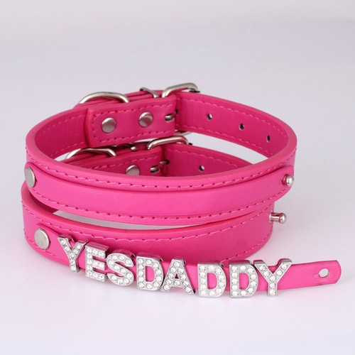 Rave Party LUST BDSM Collar Punk Goth Choker Necklace Custom Name Chain Jewelry - Picture 11 of 28