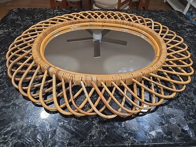 鏡 Vintage Rattern Mirror 1950s Italian Bamboo and Rattan Mirror See Description | eBay