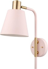 GLOBE Electric Cleo 1-Light Plug-in - Blush Pink, Matte Brass -Bulb not included