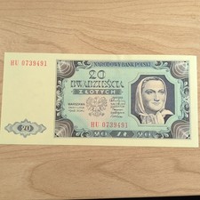 Narodowy Bank Polski Polen 20 Zotych 1948 Banknote Zloty Unc- Unz-