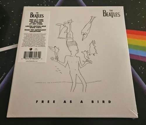 Beatles Free As A Bird Real Love 2025 Mixes Milk White Vinyl 45 7" Record Sealed