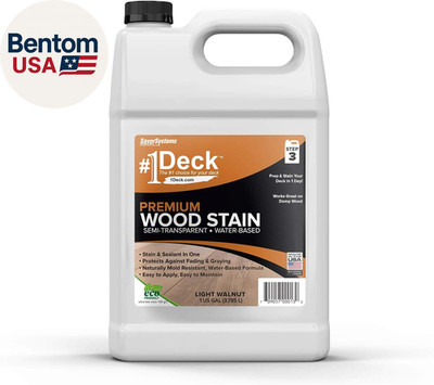 #1 Deck Premium Wood Stain - Semi-Transparent, Water Based, Sealer in One - 1 Ga