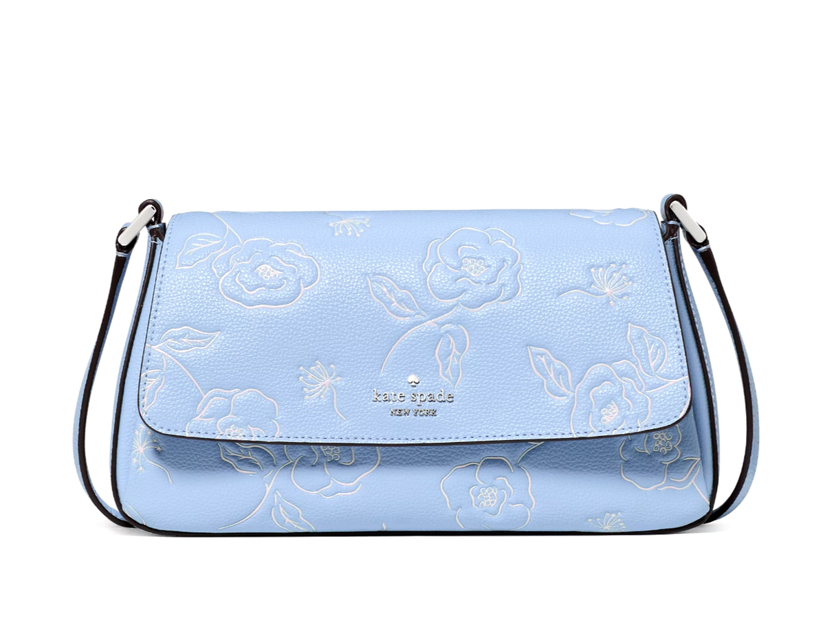 New Kate Spade Sutton Floral Mini Crossbody Bag Pebble Leather
