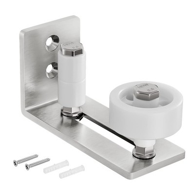 SMARTSTANDARD Sliding Barn Door Floor Guide for Bottom Brushed Nickel