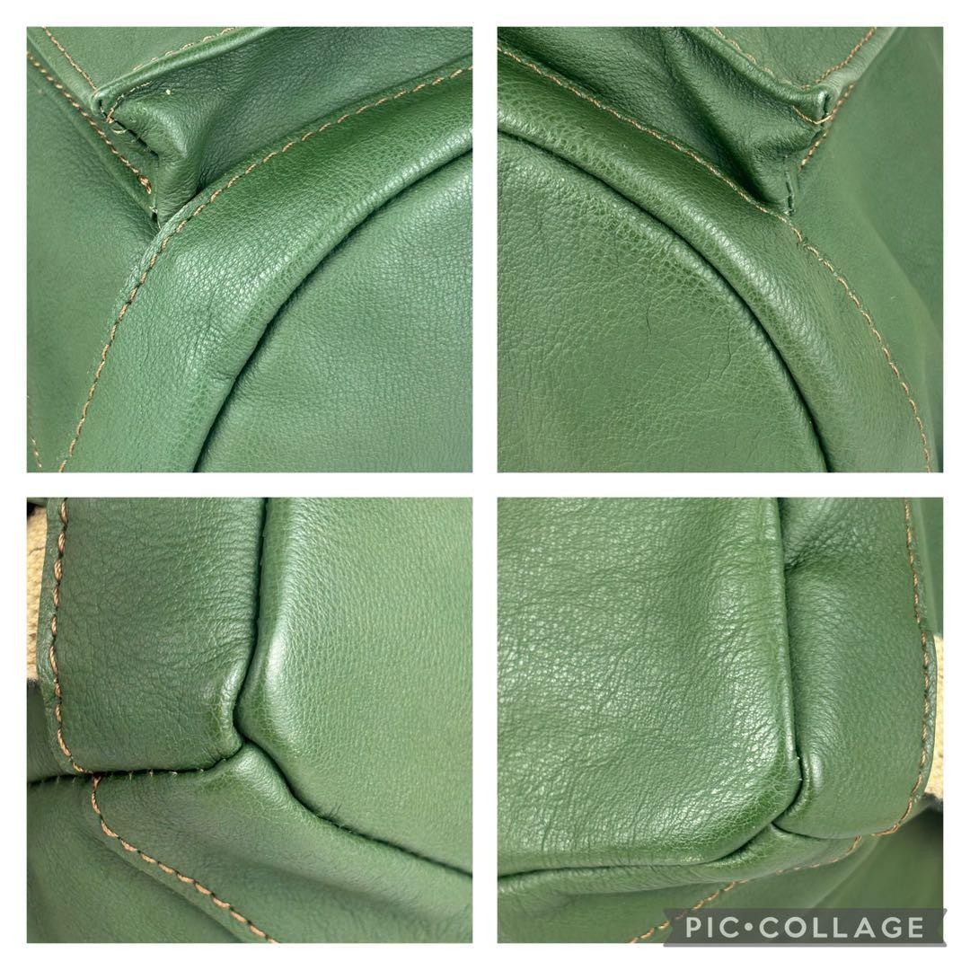 Porter Structure Leather Backpack Green Genuine L… - image 8