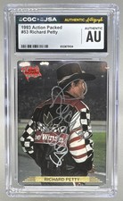 Richard Petty 1993 Action Packed #53 On Card Auto CGC AUTH