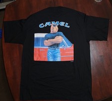 JOE CAMEL cigarettes T Shirt Size Large 1993 Joe  s Garage Pocket T Shirt Size L