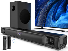 Sound Bar for Smart TV with Subwoofer, 100W Detachable Soundbar Home Theater Sur