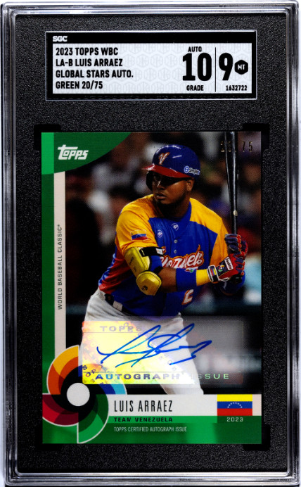 2023 Topps Wbc Global Stars #LA-B Luis Arraez Autograph Green SGC 9 /75
