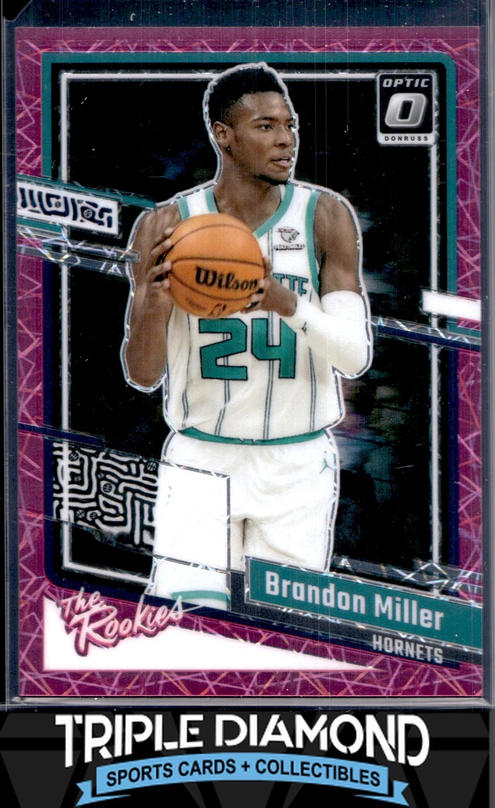 2023-24 Donruss Optic Brandon Miller The Rookies Pink Velocity Prizm #32/79 L714