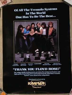 KRAMER GUITARS FLOYD ROSE TREMOLO 1986 36x27 PROMO POSTER Twisted Sister Journey