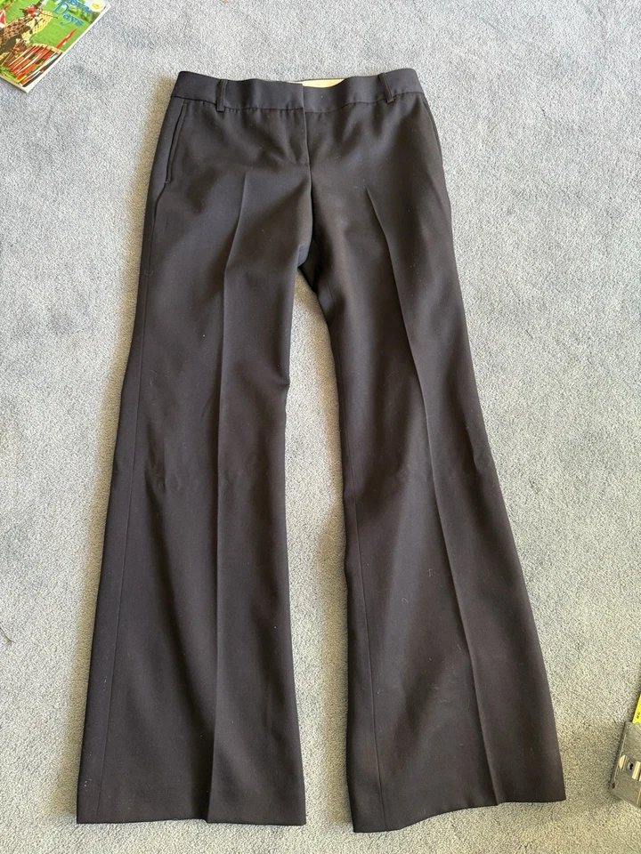 J. Pantalón de vestir Crew Favorite Fit 100% lana talla 4 azul marino oscuro pierna ancha Foto 3 de 4