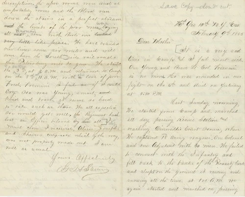 George H. Stevens – 10th New York Cavalry – Civil War Handwritten Letter – 1865
