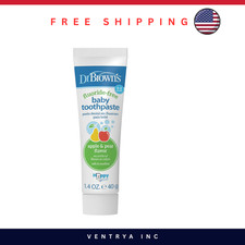Dr. Brown s Fluoride-Free Baby Toothpaste Apple Pear 1.4oz Toddler Oral Care