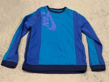 Nike Youth Blue Color Block Crewneck Sweatshirt Boys Size XL Long Sleeve