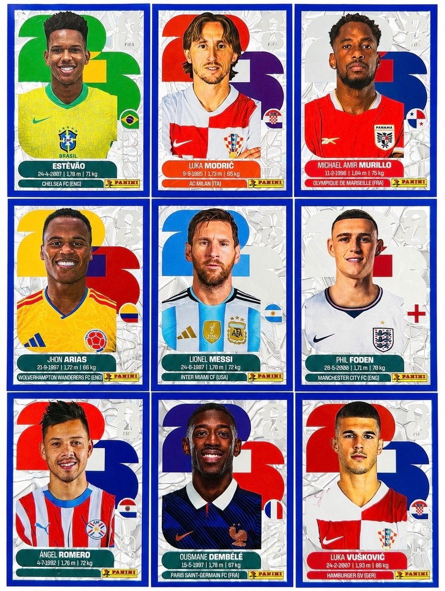 Panini World Cup 2026 BLUE CRUMPLE Parallel Stickers - Choose