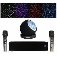 VocoPro Karaoke-Box-Go Bluetooth Karaoke Package w/ 2 Wireless Mics Moving LED