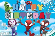 Spider and His Amazing Friends Birthday Party Backdrop Background Decorations