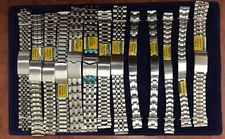 Lot Of 13 Watch Straps Stainless Steel Straight 12-14-18-20 Mm & Special Adapter