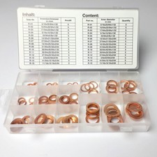 BGS ZOLL Kupferringe Kupferdichtring Kupfer Dichtringe Dichtung O-Ring 75 tlg.