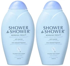 Shower to Shower Body Powder MORNING FRESH 13oz ( 2 pack ) BLUE BIG BOTTLE 