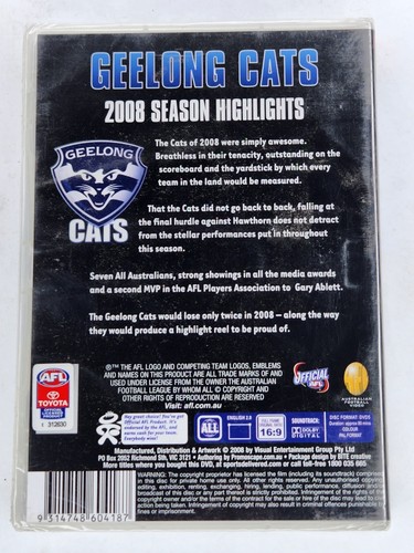 AFL Geelong Cats 2008 Season Highlights - DVD Region 0 PAL - New Sealed - Picture 2 of 2