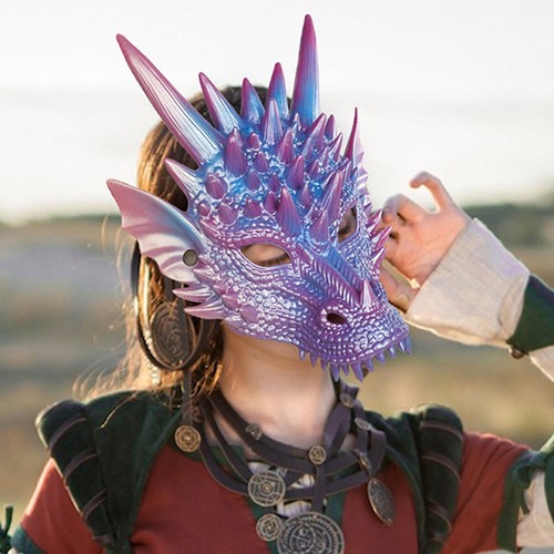 1PC Dragon Masquerade Mask Mask Masquerade Mask Cosplay Costume Clothing - Picture 2 of 12