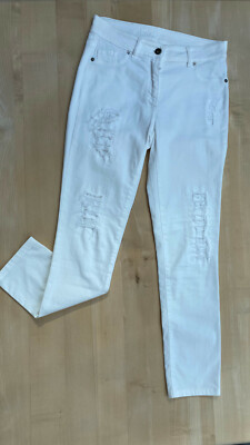 AIRFIELD FASHION Jeggins, Gr. 36, weiß High-Waist-Destroyed