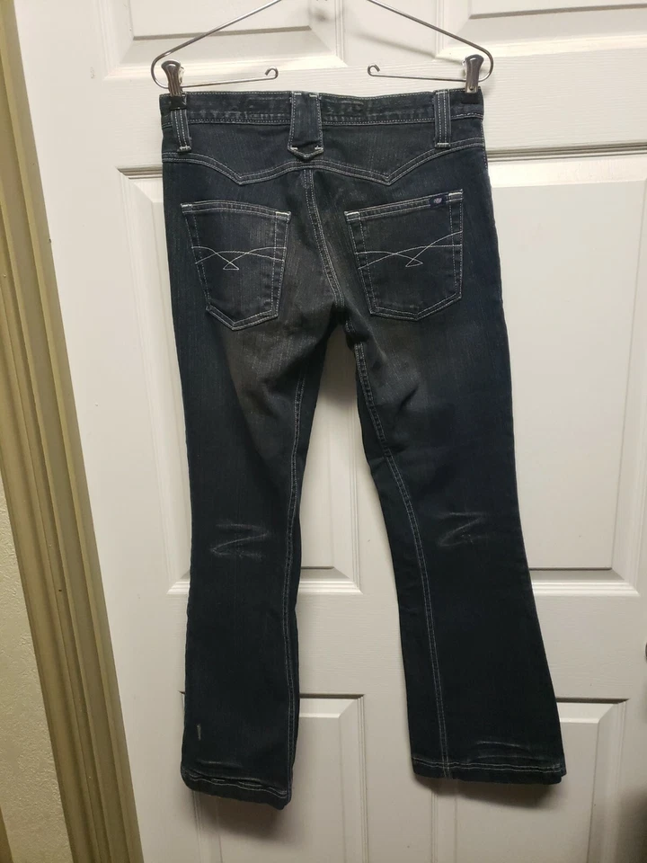 Cruel Girl Women Jeans Size 3 Blue Distressed Faded Stitching Cowgirl  - Image 3 of 4