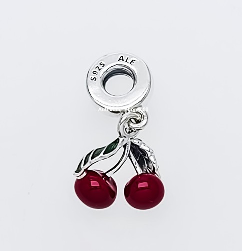 New 100% Authentic PANDORA 925 Asymmetrical Red Cherry Fruit Charm 791583C01 - 第 6/8 張圖片
