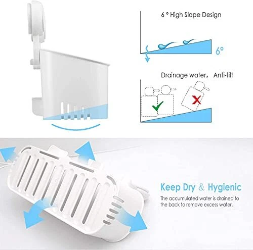 Shower Caddy Suction Cup Heavy Duty, Removable Shower Organizer Shower Shelf