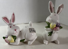 New ListingOmnibus by Fitz and Floyd Bunny Rabbit Flower Bouquet Salt Pepper Shaker Set