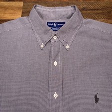 Ralph Lauren Houndstooth Shirt Adult 17 Yarmouth Plaid Button Up Mens