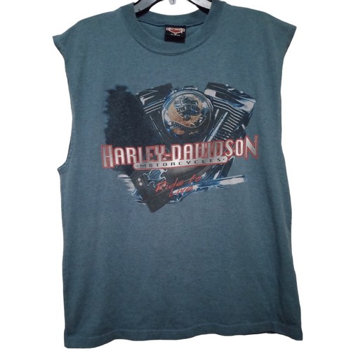 Vintage Harley Davidson Sleeveless Shirt. Live to Ride. Ride to Live. Montana
