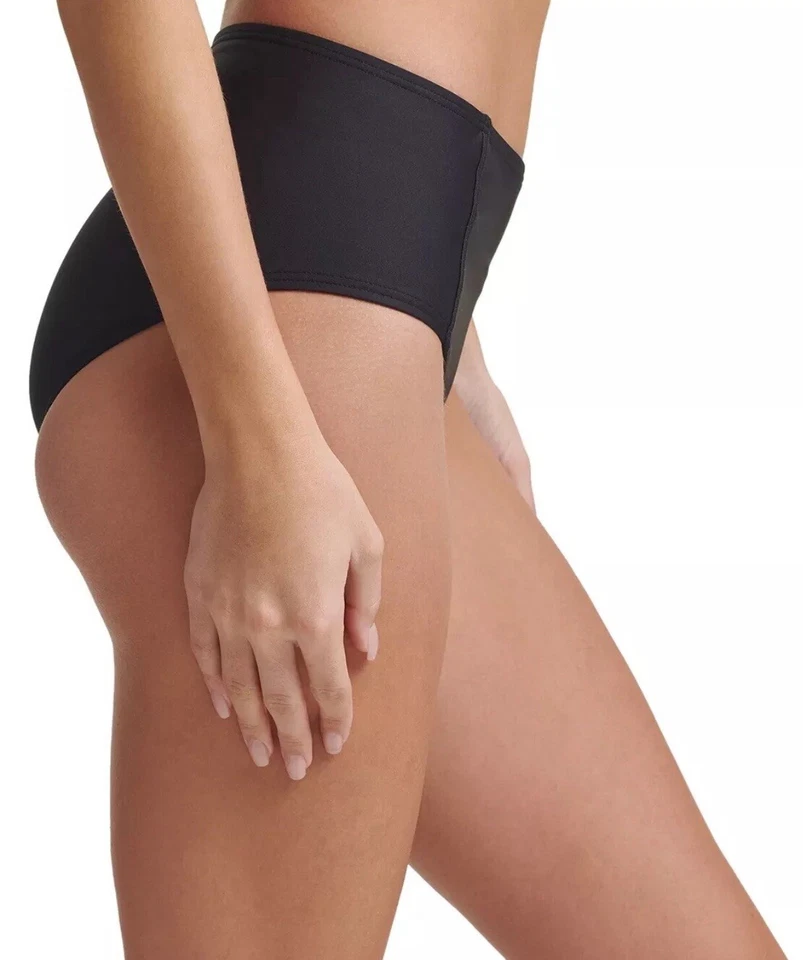 DKNY Women’s Sz X-Small Seahigh Waist Bikini Bottom Swimsuit Black Poly-Spandex - Image 3 of 3