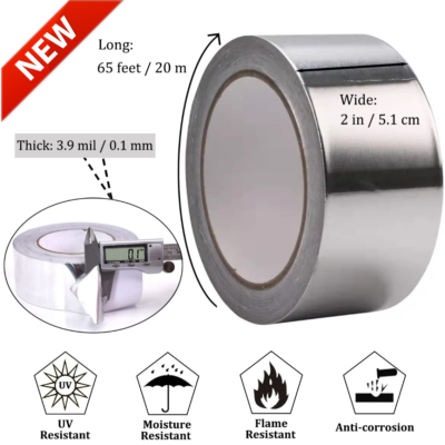 #ad Aluminum Foil Duct Tape 2 inch 3.9 mil Heavy Duty High Temperature Sealing $12.76