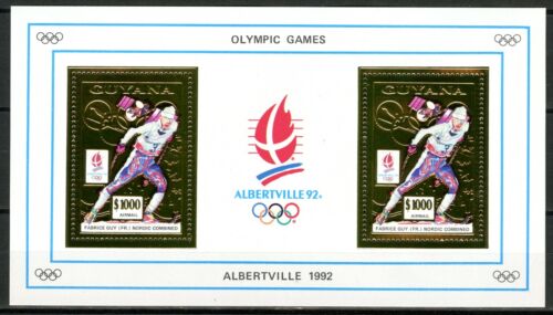 Guyana 1992 Olympic Games Albertville 92 Nordic Ski F. Guy Mid 3888 x 2 Gold - Picture 1 of 1