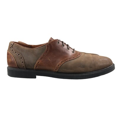 Club Room Men's Size 13M Harvard Two-Tone Brown Leather Lace-Up Oxford Shoes  | eBay