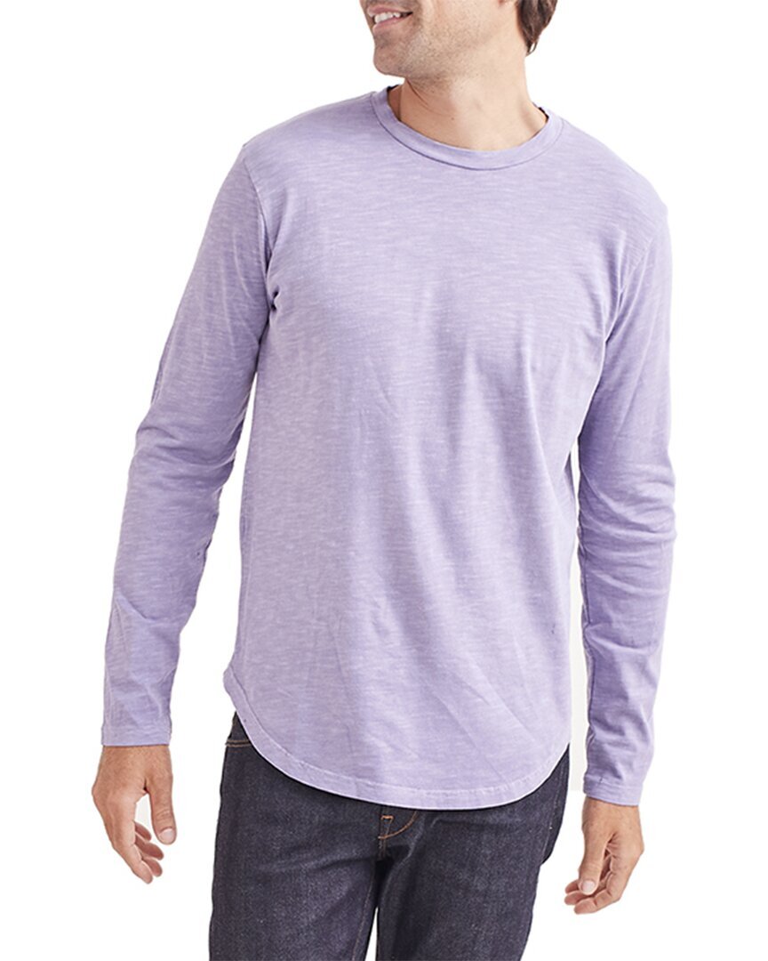 Одежда Goodlife, выцветшая на солнце рубашка Slub Scallop Crew, мужская Фиолетовая M