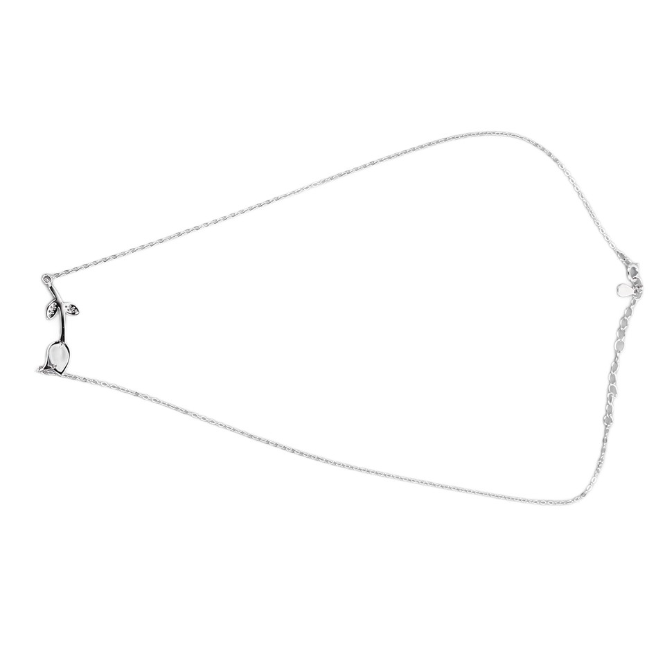 925 Sterling Silver Pendant Necklace Flower Shaped Collarbone Necklace