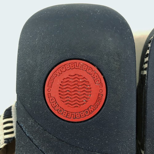 FLITFLOP Sz 11 /43 Lulu Art Denim Midnight Navy Thong Wedges Toe Post Sandals - Picture 10 of 11
