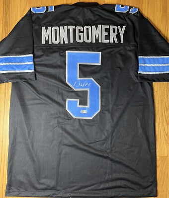 David Montgomery Signed Custom Black Detroit Lions Jersey