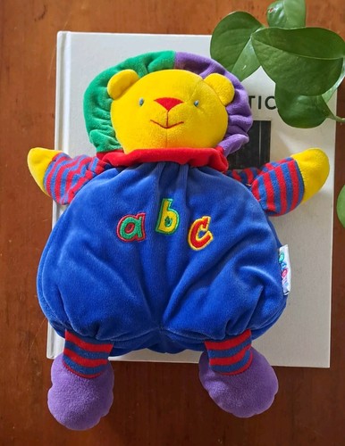VINTAGE EDEN KLEINER LÖWE ABC PLÜSCH VELOURS, PRIMÄRFARBEN 10,5 ZOLL