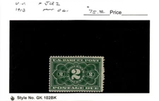 United States Postage Stamp, #JQ2 Mint Hinged, 1913 Parcel Post Due