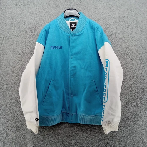 Converse X FRGMT Jacket Mens XL Blue Varsity Fragment Aquarius Hiroshi Fujiwara video thumbnail