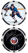 MIKE BOSSY - HOCKEY LEGEND - NEW YORK ISLANDERS - POKER CHIP - ***SIGNED***