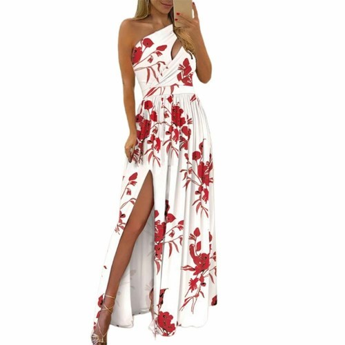 Elegant Maxi Dress Floral Print High 